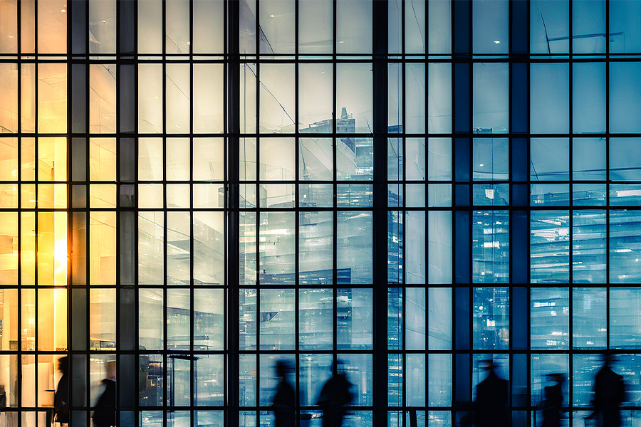 Asset Management Fassade eines großen Gebäudes